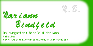 mariann bindfeld business card